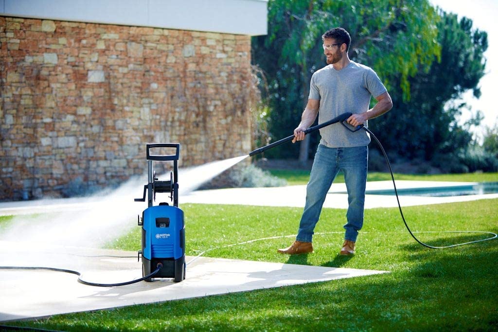 nilfisk jet washer cleaning patio